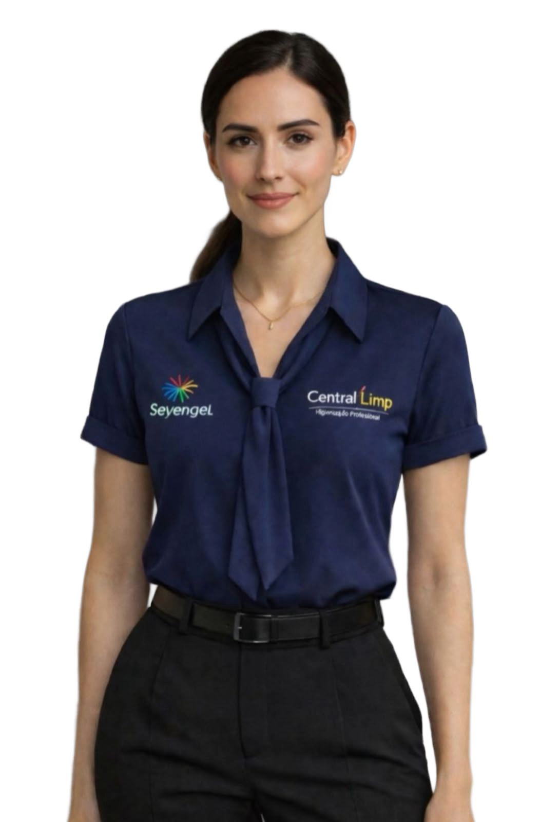 Profissional usando uniforme personalizado